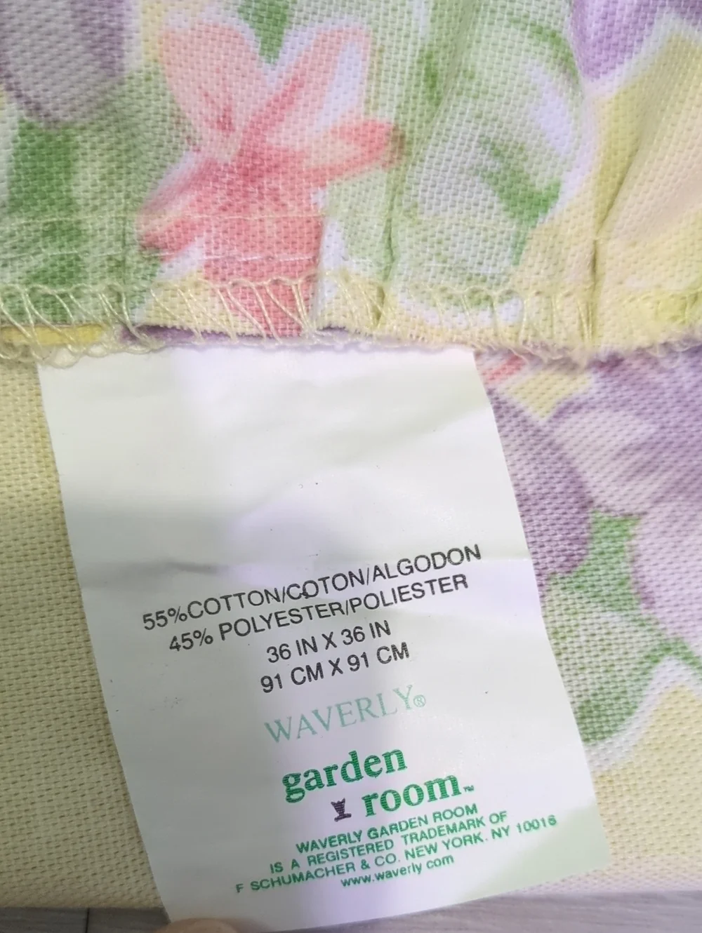 Waverly Garden Room Floral Ruffled Table Topper Tablecloth 36x36 Cottagecore